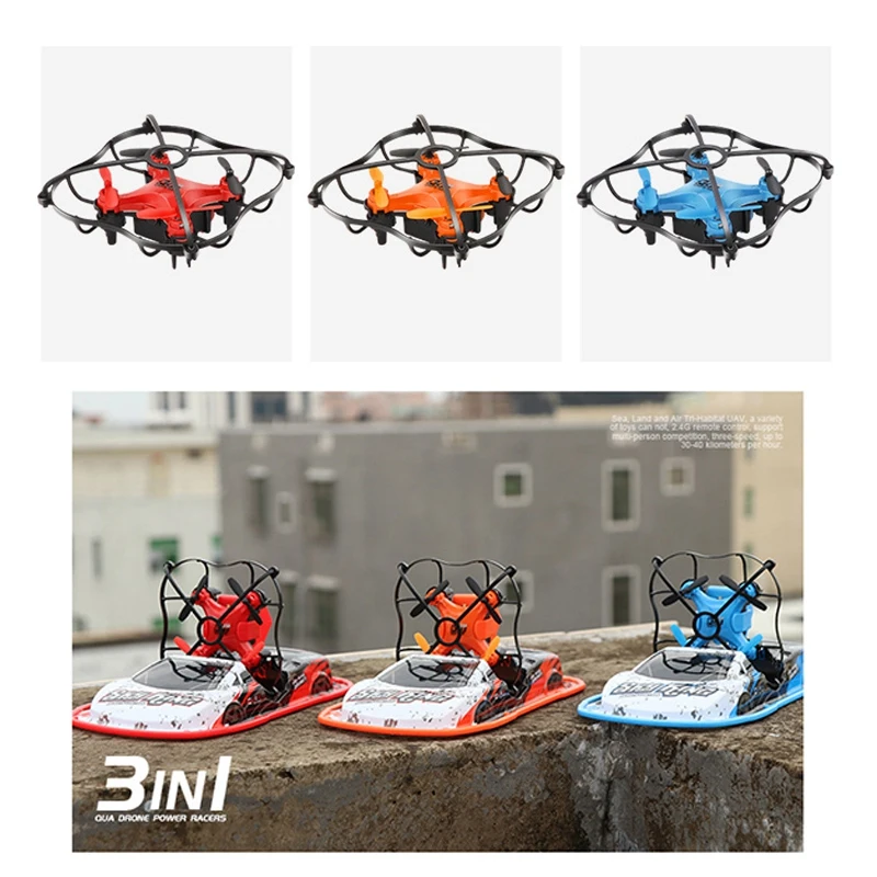 

3 in 1 RC Drone Boat Car Water Ground Air Mode Three Modes Headless Mode Altitude Hold RC Helicopters Toys