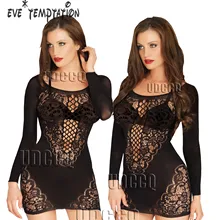 Женское белье, сексуальное, эротическое, сексуальное, кружевное, HotErotic langery размера плюс нижнее бельё; Женская сорочка с длинным рукавом, интимное платье W044