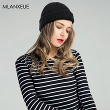 Однотонные вязаные зимние шапки для женщин и мужчин; зимняя мягкая теплая плотная Удобная шерстяная шапка; Модная вязаная шапка