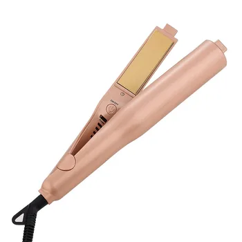 

Drop shipping Hair Iron Gold Twist Hair Curling & Straightening Flat Hair Straightener Hair Curler Wet & Dry Hair Styling Tools
