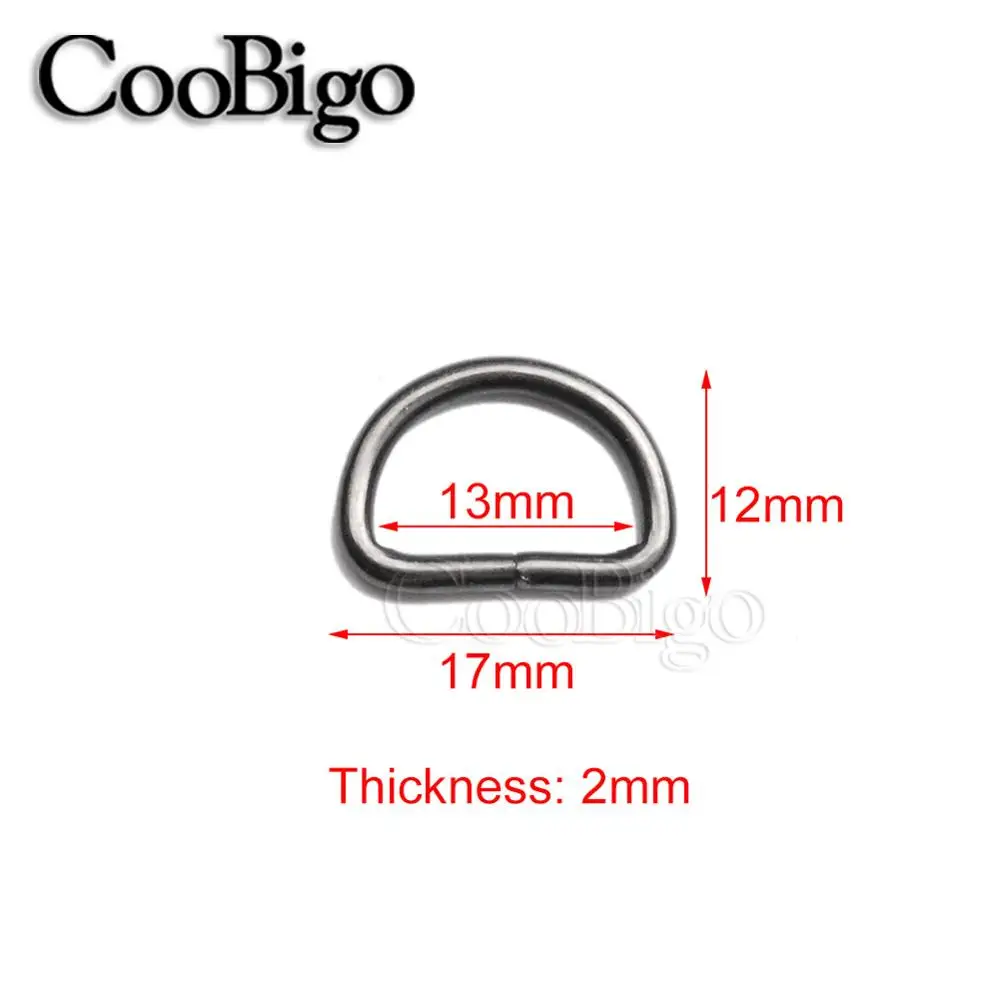 13mm Black Nickel 20 шт. 3/"~ 1" Dee D кольцо металлическая пряжка ЛЯМКИ рюкзак сумка кожевенное ремесло ремень ошейник для домашних животных DIY Швейные детали аксессуары - Цвет: 13mm Black Nickel