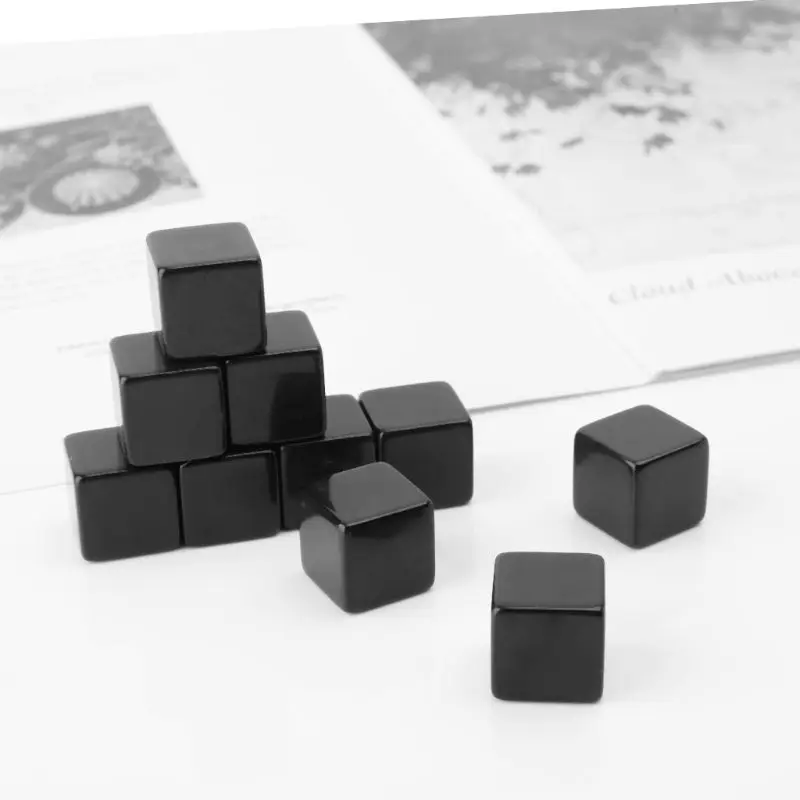 

10pcs 16mm Blank Dice Black Acrylic Cube Board Game Kid Toy DIY Fun And Teaching