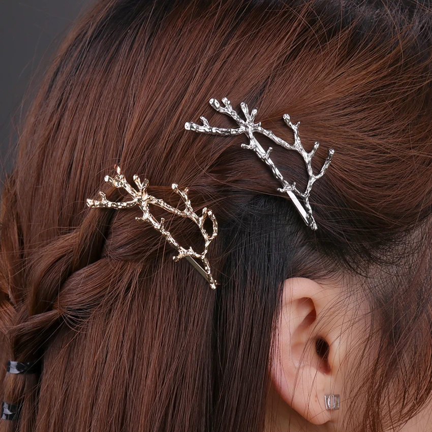 

1PC Vintage Gold Silver Tree Branch Hair Pin Women Alloy Branch Hair Pins Lady Elegance Metal Hair Fashion Pins Hair Accessories