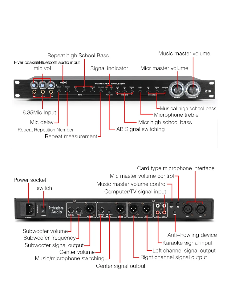 US $132.67 TKL K10 Effects Processors Bluetooth Fiver Coaxial Input Professional Digital Audio Full Featured Digital Effects Processo