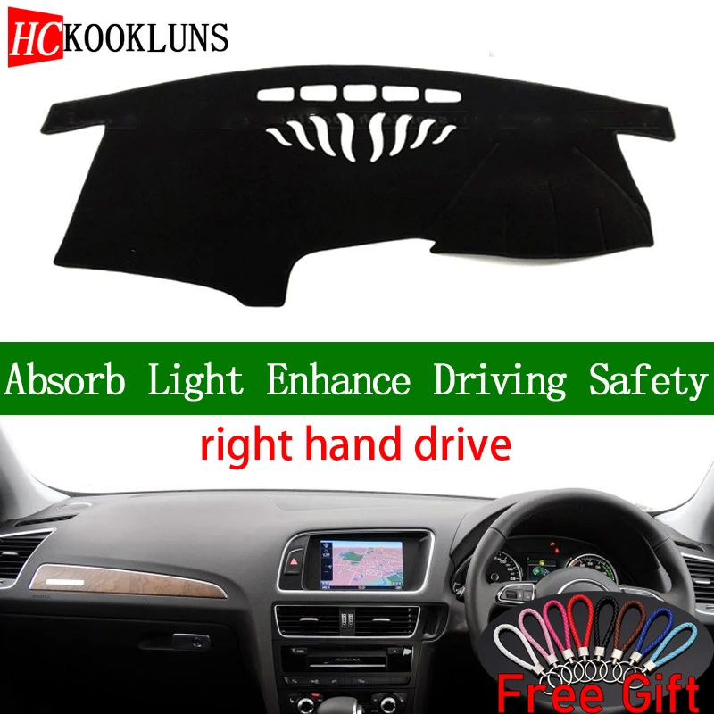 

For AUDI Q5 2010 2011 2012-2018 Right Hand Drive Dashboard Cover Car Stickers Sun Shade Dash Mat Carpet Interior Accessories