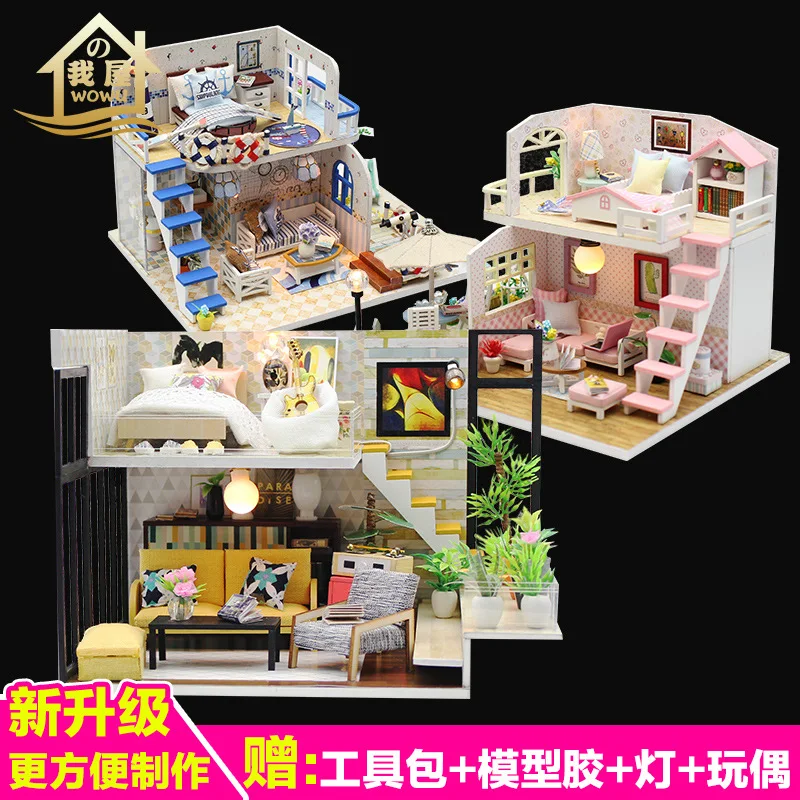 

DIY Hut Villa Princess for Making House Loft Handmade Model Assembled Toys Creative Birthday Gift Girl'S