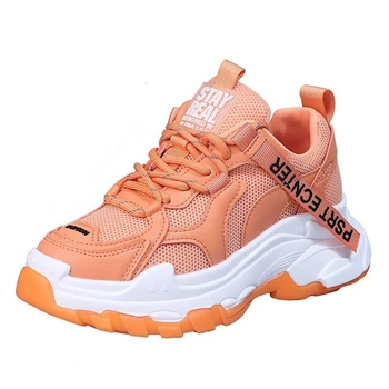 

Fashion Sneakers Chunky Platform Orange Sports Casual Shoes Woman Tenis Female Old Dad Shoes 2020 Autumn Designers Lacing 5cm