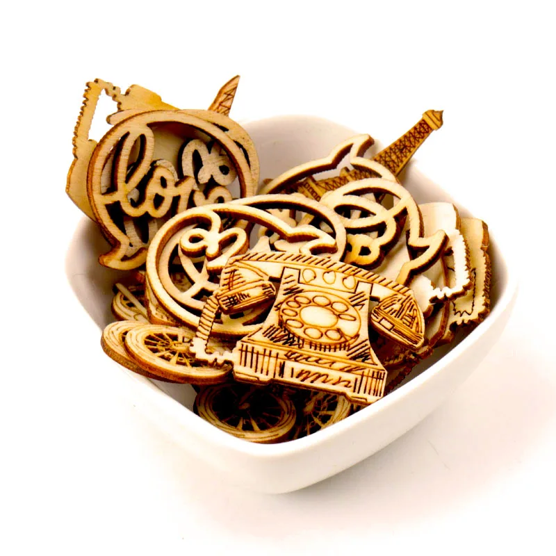 Wooden-Motorcycle-Tower-Phone-Love-word-Pattern-Scrapbooking-Craft-Handmade-Accessory-Home-Decoration-DIY-35-50mm