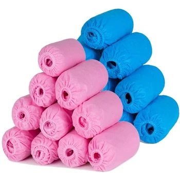 

Disposable Shoe Covers-Non-Woven Overshoes, Home and Work Shoe Overshoes, Non-Slip, Waterproof, Blue and Pink 400Pack