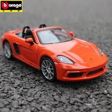 Bburago 1:24 Porsche 718 Roadster имитация сплава Модель автомобиля моделирование автомобиля украшение коллекция Подарочная игрушка