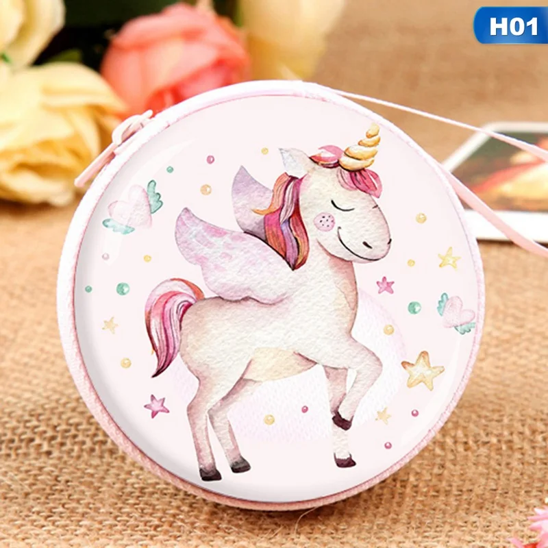 H01 Новая женская мини-сумка с рисунком единорога, кошелек для монет, милый детский кошелек для девочек, органайзер для наушников, коробка, сумки, рождественский подарок - Цвет: H01