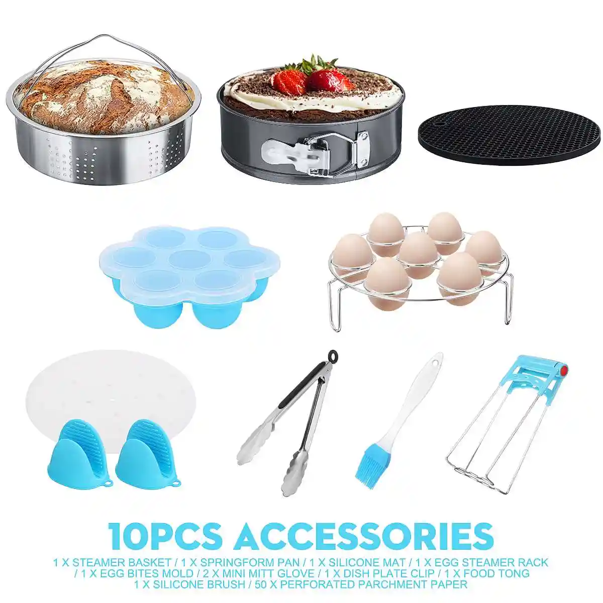 10 Pieces Autocuiseur Instantane Accessoires Vapeur Acier Inoxydable Springform Pan Brosse Vapeur Oeuf Gateau Cuisine Outils De Cuisson Aliexpress