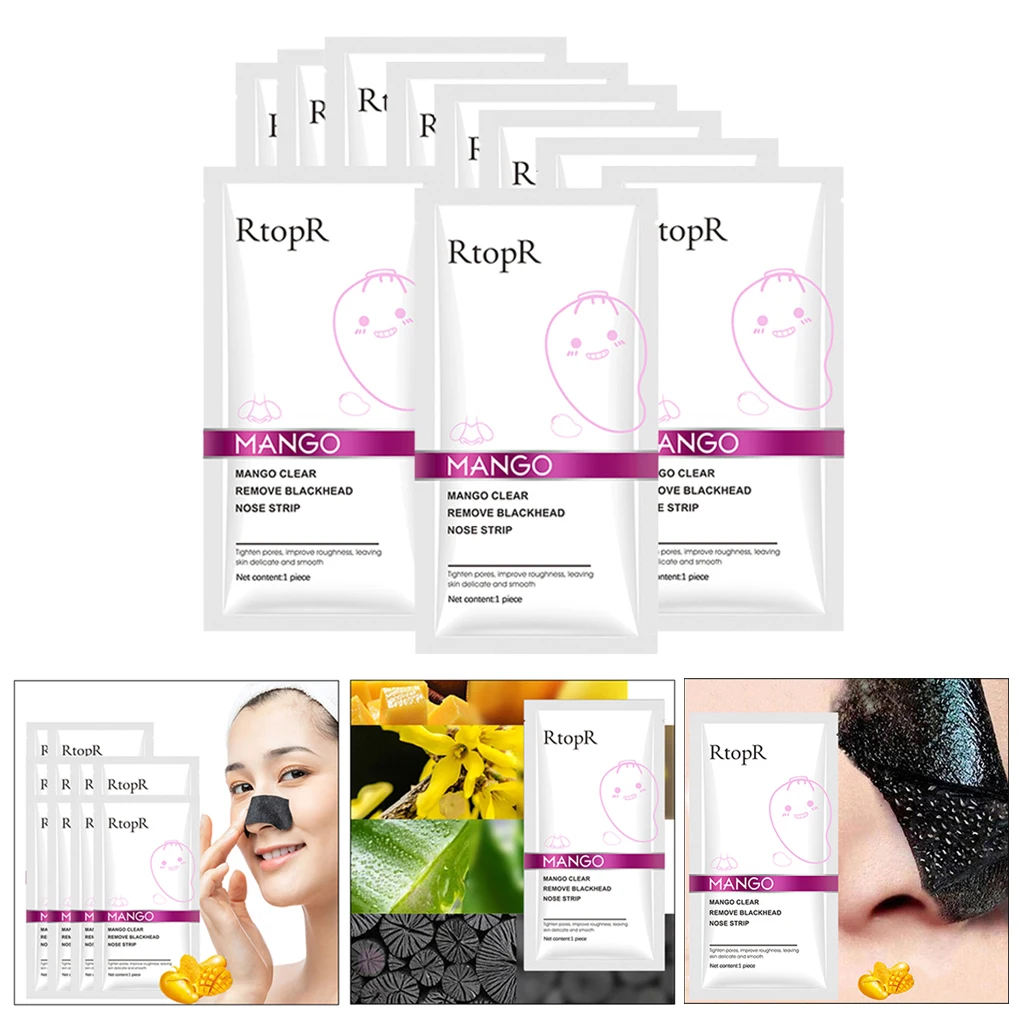 10pcs Blackhead Remover Nose Oil-control Mask Peel Off for Face Nose Acne Treatment Deep Cleansing Face Mask Skin Care