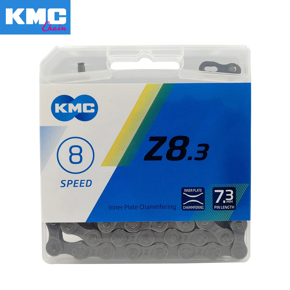 Bicycle Chains Bicycle Chain KMC Original Bicycle Chain Z8.3 8 Speed Road MTB Bike Grey 8s 116L Bicycle 8 Speed