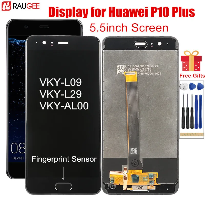 ЖК-дисплей для Huawei P10 плюс VKY-L09 L29 с рамой отпечатков пальцев разблокированная