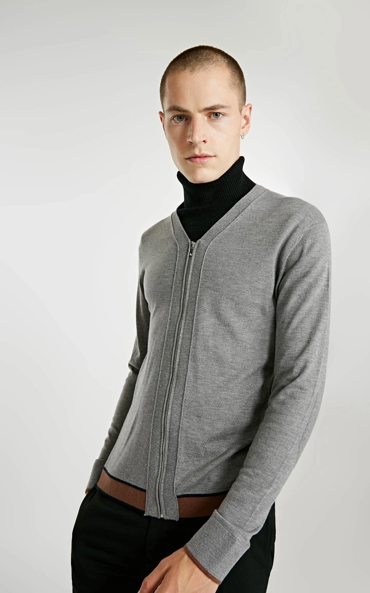 Jack Jones Мужской V шеи случайные сплайсинга трикотажный свитер куртка | 218324503