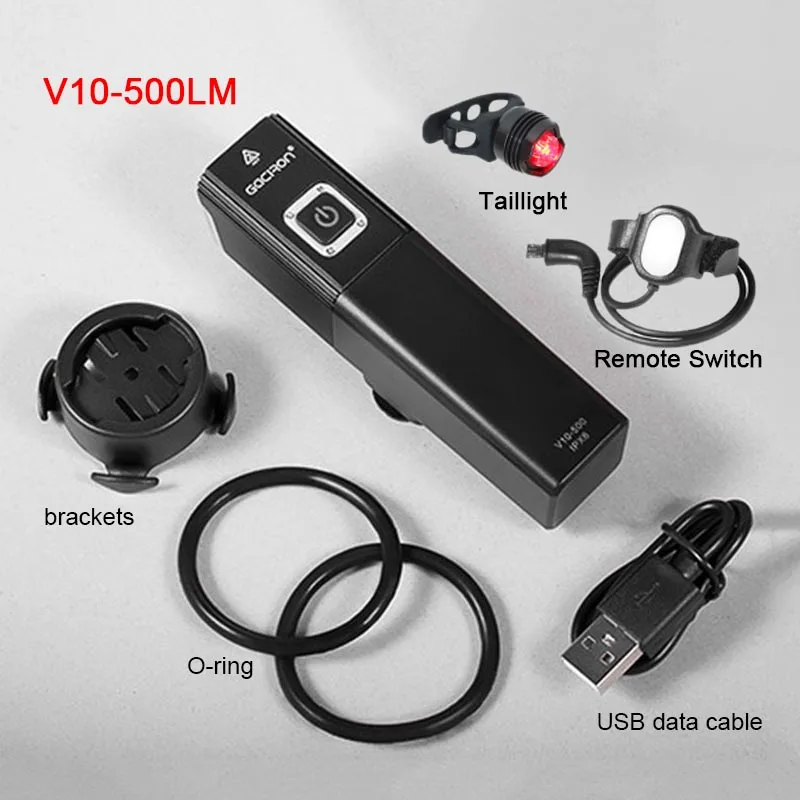 800LM велосипедный светильник s Набор usb зарядка велосипедный светильник Mtb Велоспорт передняя лампа водонепроницаемый флэш-светильник 18650 головной светильник совместимый с H09 - Цвет: 500LMxTailxSwitch