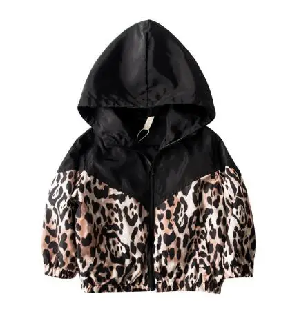 

1-7Y Autumn Fashion Infant Kids Baby Girls Jacket Outfits Leopard Print Long Sleeve Zipper Hooded Coat Outfits