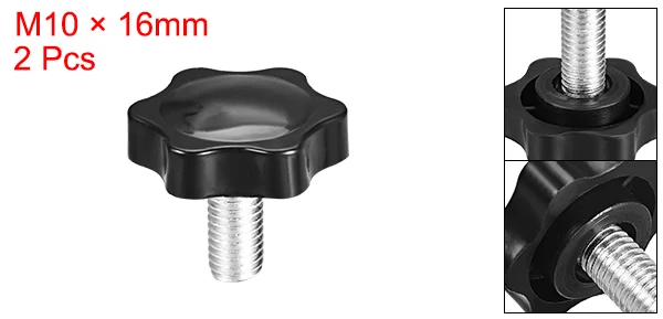 M10x16mm 2pcs Uxcell 2/3/4/5 шт зажимной вывинчивающейся головки, 47(Европа)/48 мм Диаметр Слива Шестигранная форма ручки звезда Ручка M10 × 16/20/25/40/45/50 мм с наружной резьбой - Цвет: M10x16mm 2pcs