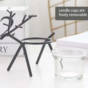 

Creative Iron Art Fawn Deer Candle Holders Romantic Candlelight Dinner Prop Candlestick Desktop Decoration Wedding Decor