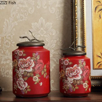 

Creative Personality Ceramics Fresh Flowers Storage Tank Candy Jar Simple and Modern Living Room Decoration Desktop Decoration