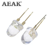 10 шт. AEAK светодиодный 10 мм белый прозрачный 150 мА 0,75 Вт Ультра яркий круглый светодиодный светильник, излучающий диодную лампу, прозрачный в форме пули
