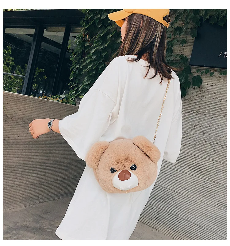 Shoulder Multi-Purpose Cute Kindergarten School Bag Cute Teddy Bear Big Head Bag a Generation of Fat