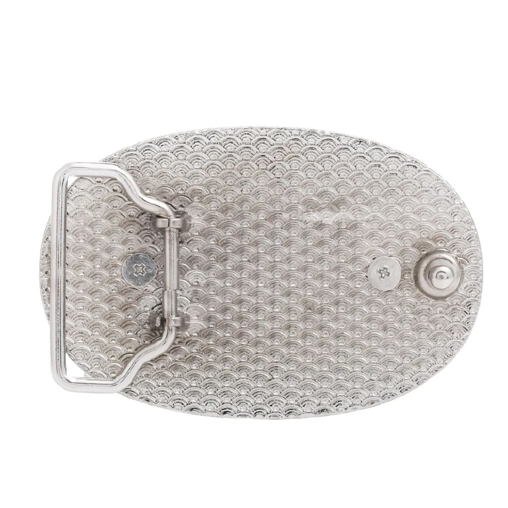 Western Belt Buckle Replacement - Inlaid Gemstone & Turquoise - Novelty Cowboy Belt Buckle, Oval / Square