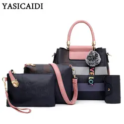 Yasicaidi 4 шт./компл. роскошная сумка через плечо сумка клатч, кошелек, портмоне Дамская искусственная кожа композитная сумка с подвеска с