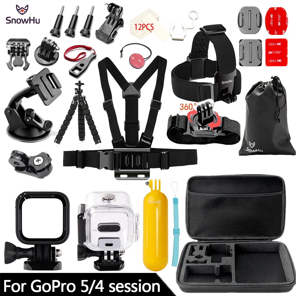 GS70C SnowHu для Gopro hero 5 Session аксессуары набор Водонепроницаемый оболочки Штатив 3 Way монопод для спортивной экшн-камеры Go pro hero 4 Session 5S GS70 - Цвет: GS70C