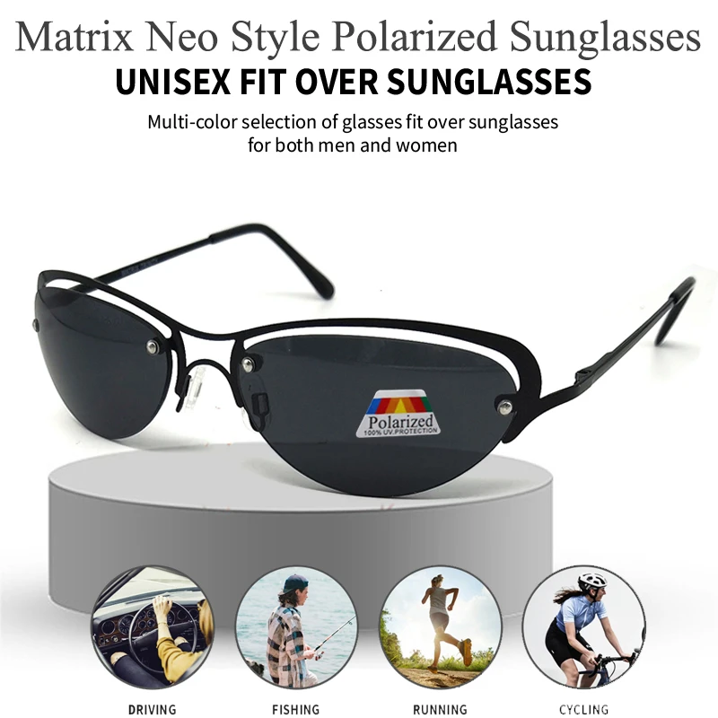 Gafas de sol polarizadas de titanio Matrix hombre, ultralivianas, sin montura, diseño de marca para para pesca al aire libre|De los hombres gafas de sol| -