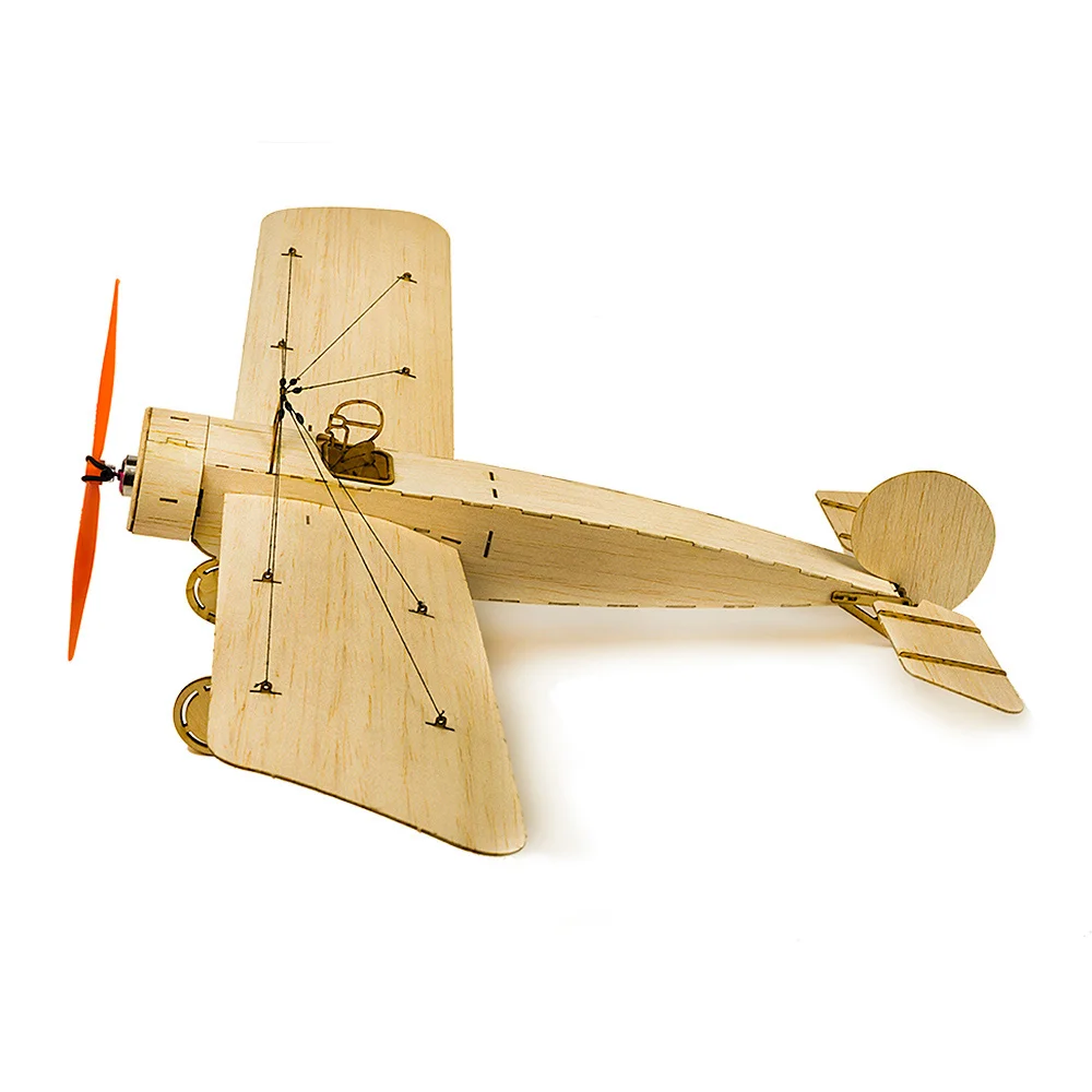 K0801 мини Fokker-E Balsa дерево 420 мм размах крыльев биплан RC самолет игрушка набор самолет для DIY