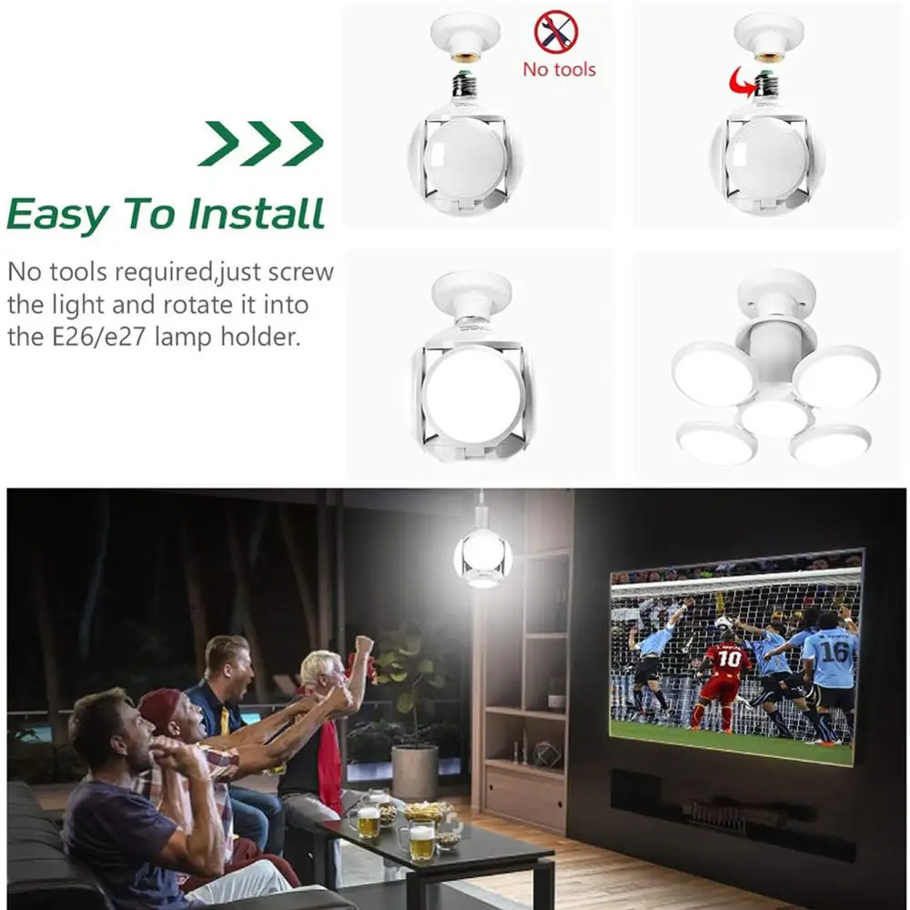 Складная Светодиодная лампа для защиты глаз 85 265 в E27 освещение магазина коридора