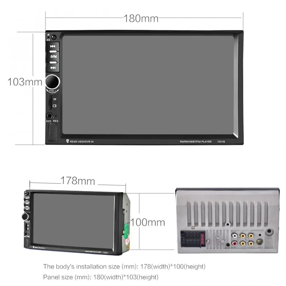 2 DIN 7 Inch Touch Screen Car Stereo MP5 Radio Player Bluetooth / FM / TF / USB /SD Support Steering Wheel Control New