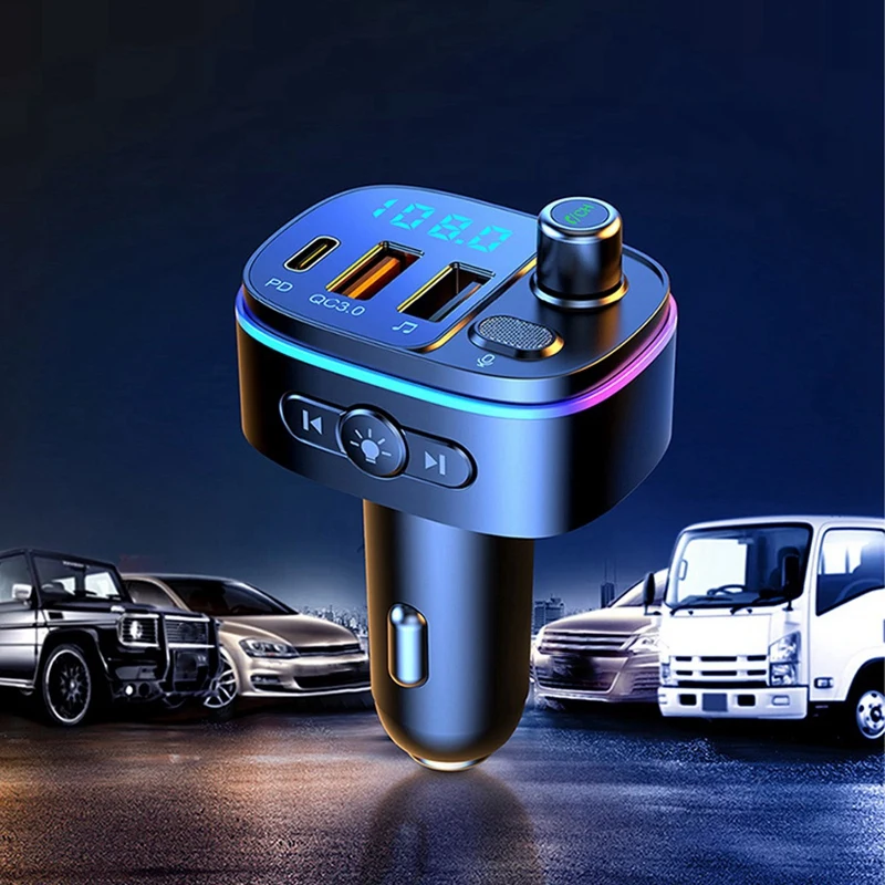 FM-передатчик Bluetooth 5 0 Автомобильный MP3-плеер беспроводной автомобильный комплект