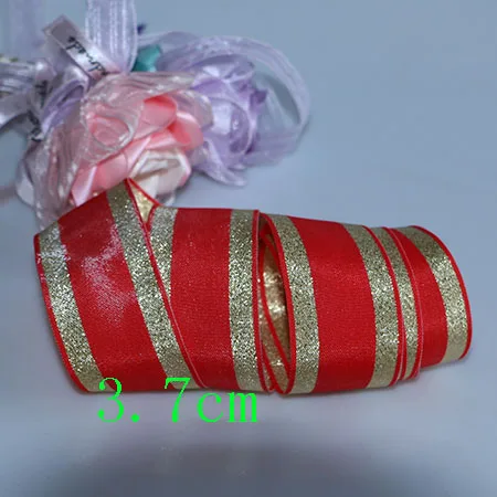 3.9cm 5YARD 5 ярдов 4 см красно-зеленая лента рукоделие Подарочная упаковка пояс в Пномпене - Цвет: 3.9cm 5YARD
