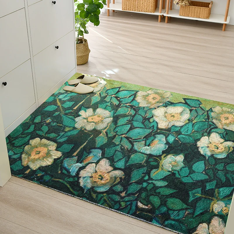 Green Leaf Front Porch Rug Doormat Entrance Door Mats Indoor Outdoor  Washable Non-slip Shoe Area Rugs Front Door Carpet Bath Mat