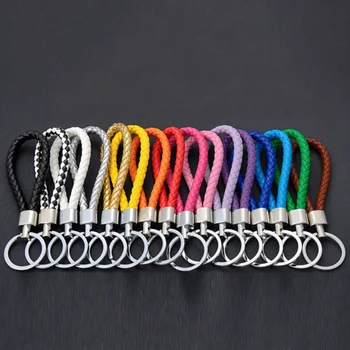 

Fashion handmade pu leather rope keychain Car key ring Auto Key Chain bag pendant accessories