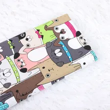 Половина метра хлопок Поплин Ткань с мультяшным животным принтом, ручная работа DIY лоскутное платье одежды детская одежда CR-131