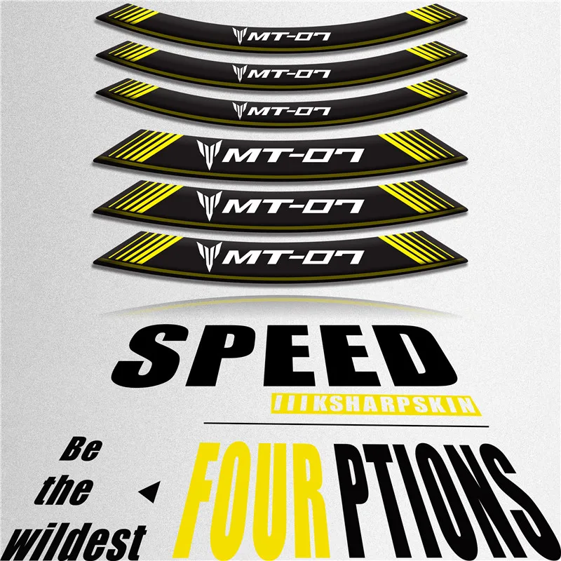 

Motorcycle sticker stripe personality wheel stickers creative reflective decorative tires for YAMAHA MT-07 mt 07 stickers