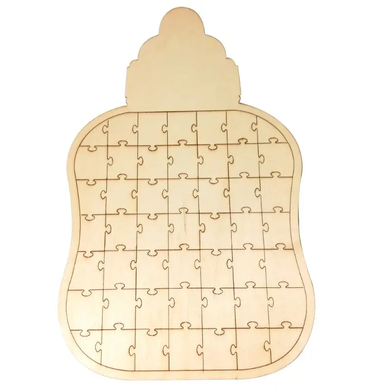 

Rustic Wooden Bottle Guestbook Jigsaw Puzzle Guest Book Alternative Wedding Party Favors Personalized Gift