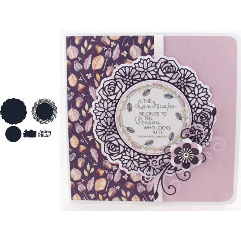 

Circle Background Flower Frame Metal Cutting Dies for Scrapbooking and Card Making New 2019 die cuts