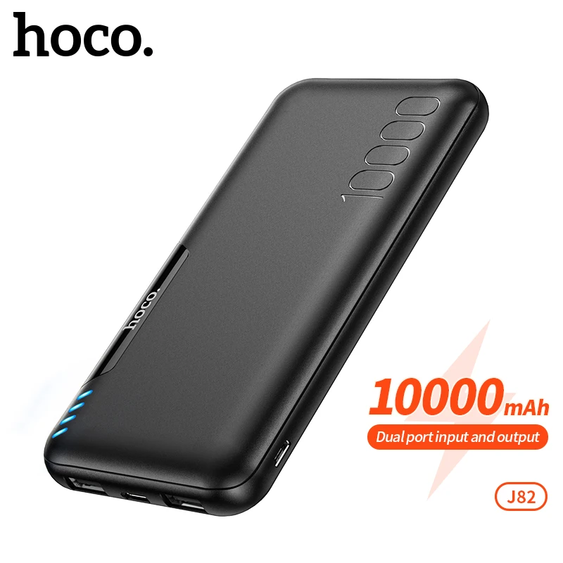 Портативный внешний аккумулятор Hoco J82 10000 мАч для iPhone 11 12 серии двойной USB типа C