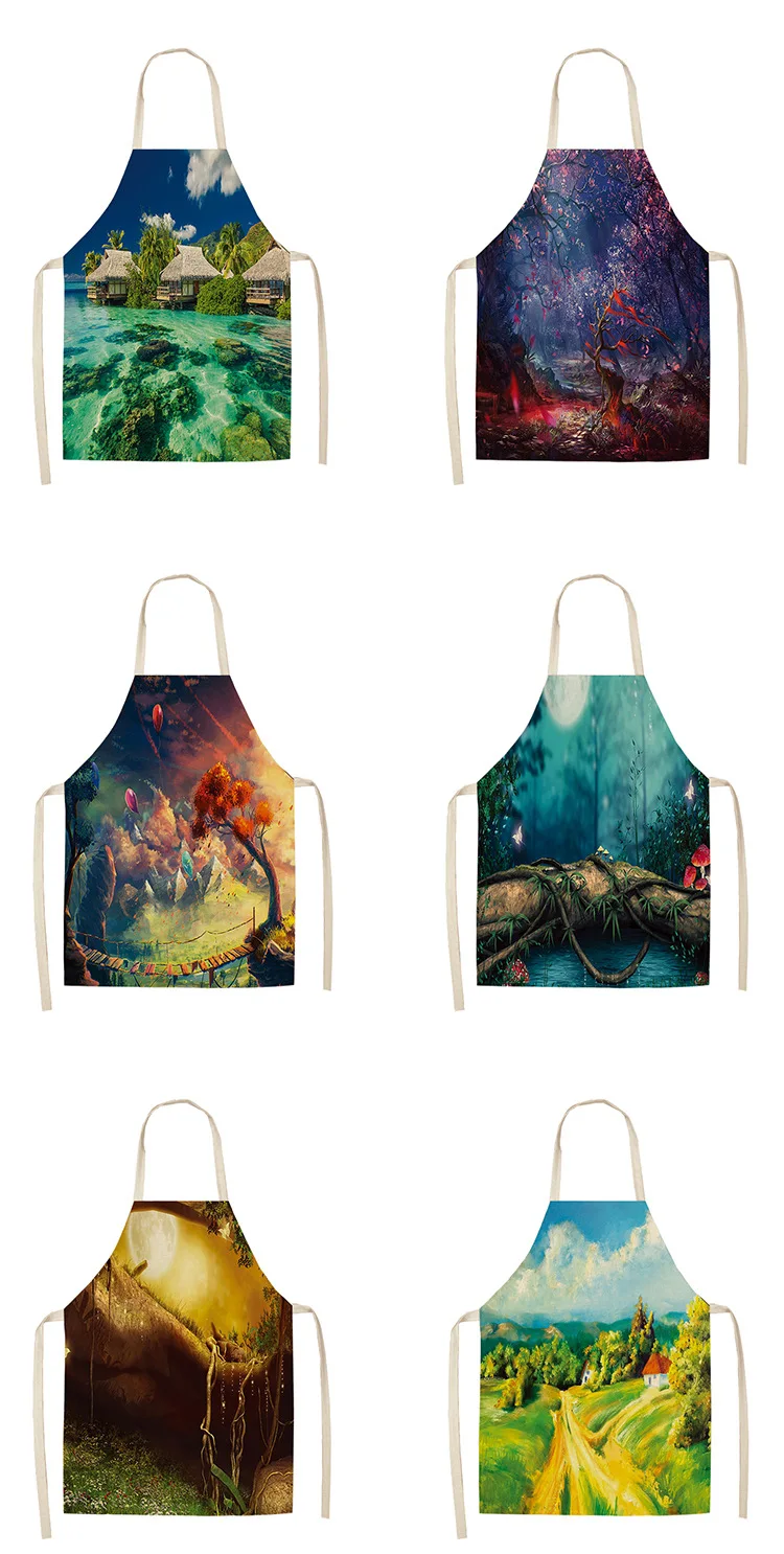 Cotton Linen Creative Europe And America Dreamy Apron Support Wq0063