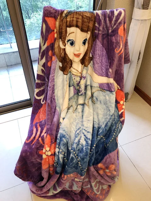 sophia 150x180 см осень Дисней Микки Минни Маус Mc queen тачки Софии одеяло принцессы пледы сна мультфильм дети девочка - Цвет: sophia