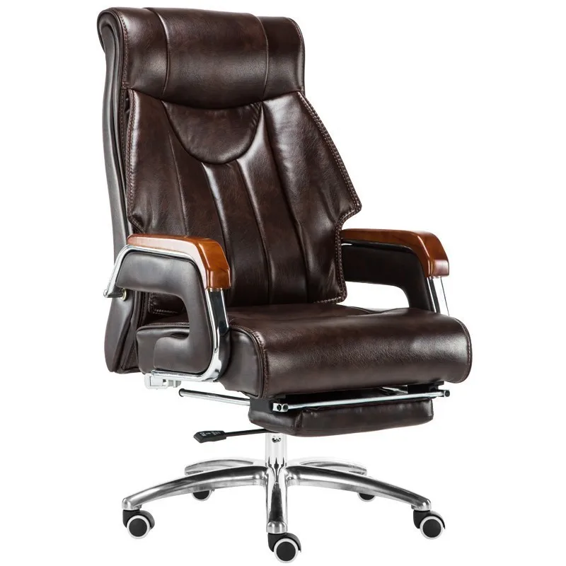 Кресло игровое Silla Gamer Boss Poltrona из 8770 натуральной кожи с подставкой для ног
