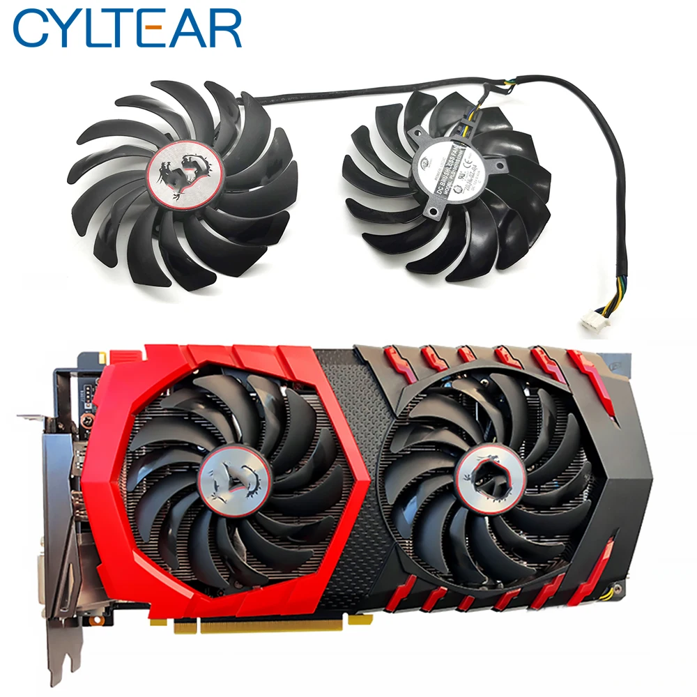 

2PCS PLD10010S12HH DC12V 0.40A 4PIN 6WIRES FOR MSI RX470 480 570 580 GTX1080Ti 1080 1070 1060 GAMING Graphics Card Cooler Fan