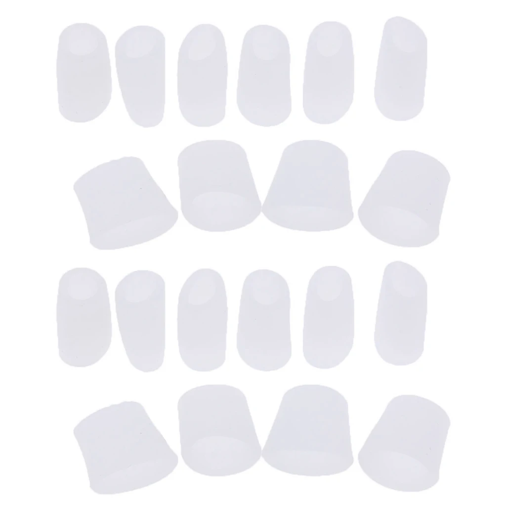 10Pairs Women Men Silicone Toe Caps Tubes Cushion Sleeves Hammer Toe Separator Pads Cushioned Bandage for Corn Calluse