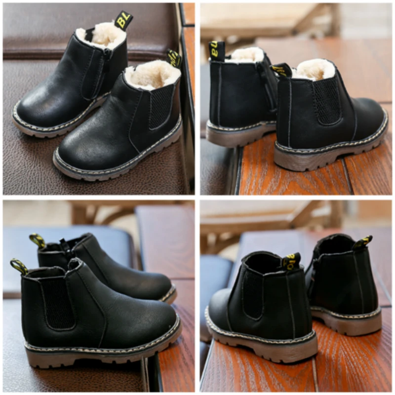Ботинки Martin для маленьких девочек кожаные Нескользящие ботинки на подошве