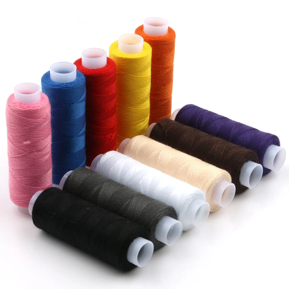 

12 Colors/set Sewing Knitting Thread Reel Color Hand Stitching Machine Sewing Thread Finest Durable Polyester Sewing Thread #10